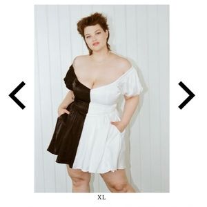 RARE & like new! Fashion Brand Company Satin Virgin Mini, XL, black / white